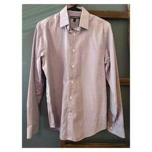 Express Purple/white striped dress shirt